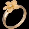13Mm 14K Flower Ring With 0.04 Carat Diamond