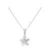8Mm 14K Plumeria Pendant With 0.02 Carats Diamond