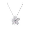 18Mm 14K Plumeria Pendant With 0.05 Carat Blue Diamond