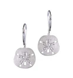 15Mm 14K Sand Dollar Earring With 10 Diamonds
