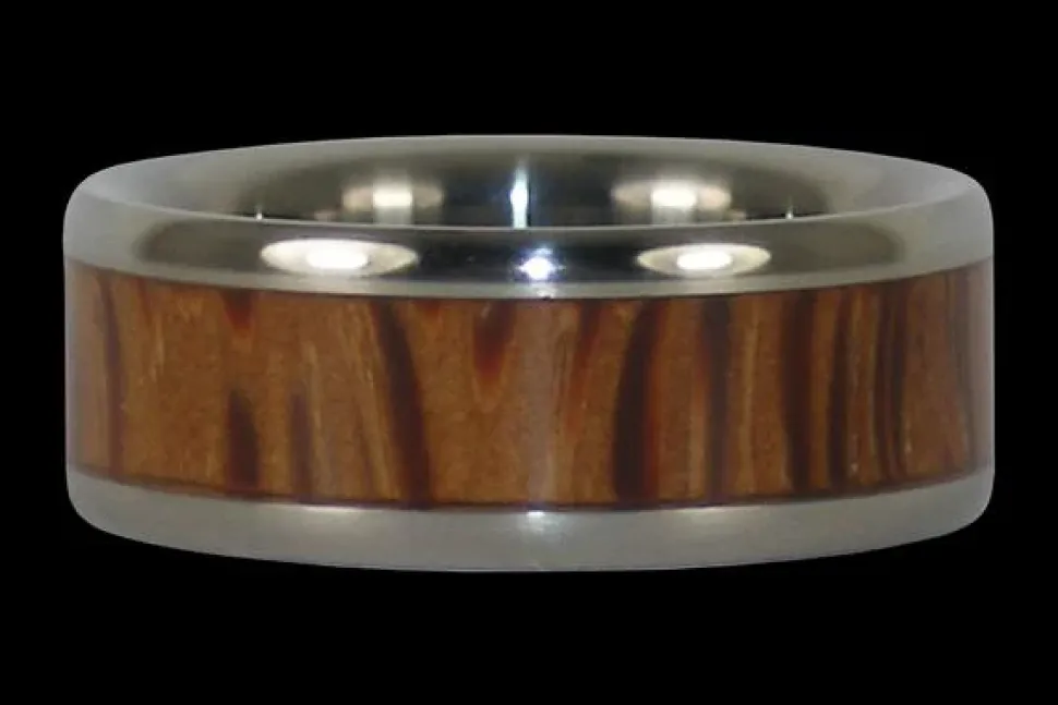 Palm Wood Titanium Ring