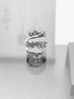 Pear Diamond Spiral Ring