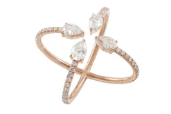 Pear Diamond X Ring