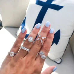 Pear Diamond X Ring