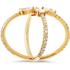 Pear Diamond X Ring