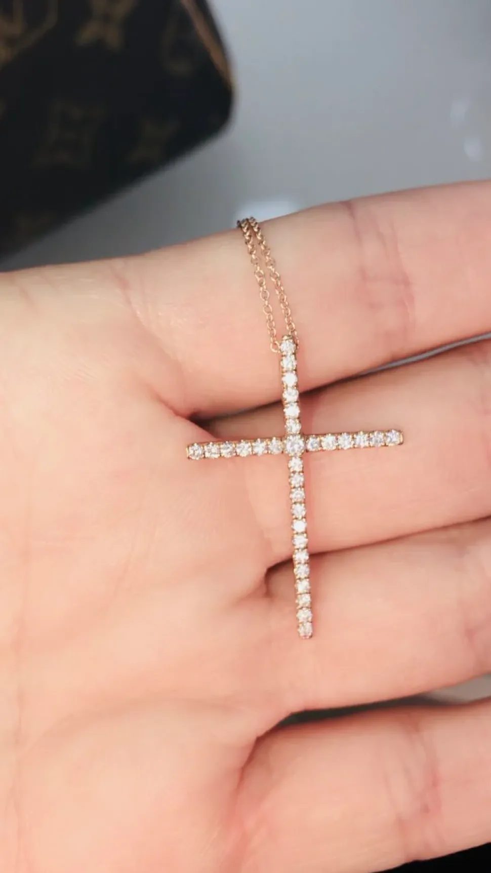 Signature Diamond Cross Necklace (Medium)