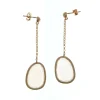 Sterling Silver Rose-Colored Murano Glass Drop Earrings