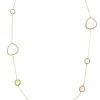 Sterling Silver Rose-Toned Bezeled Murano Glass Necklace