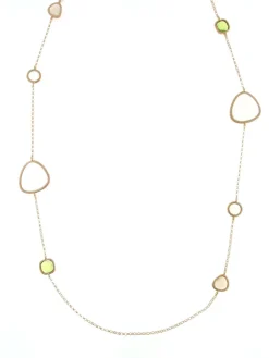 Sterling Silver Rose-Toned Bezeled Murano Glass Necklace