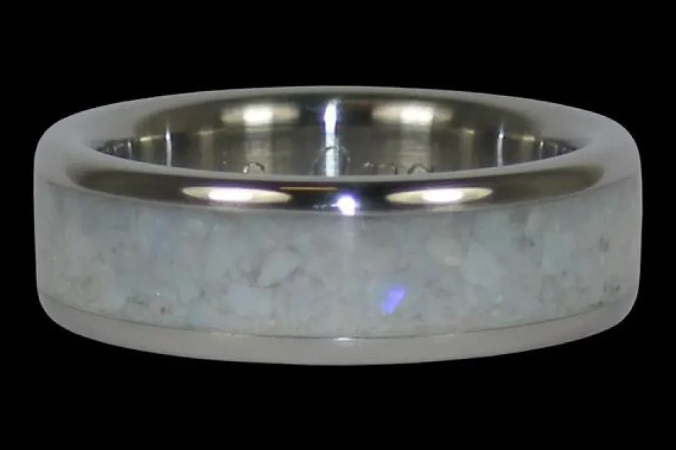 White Pearl Hawaii Titanium Ring
