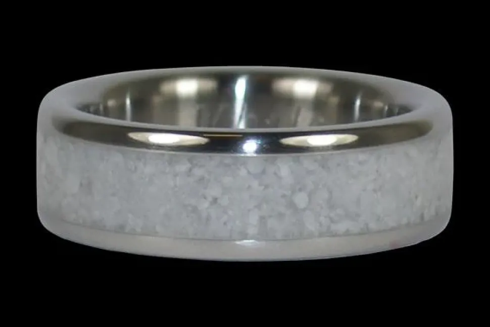 White Pearl Hawaii Titanium Ring