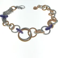 White Rose Cubic Zirconia Amethyst Bracelet